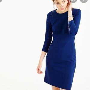 Jcrew navy 3/4 sleeve sheath dress